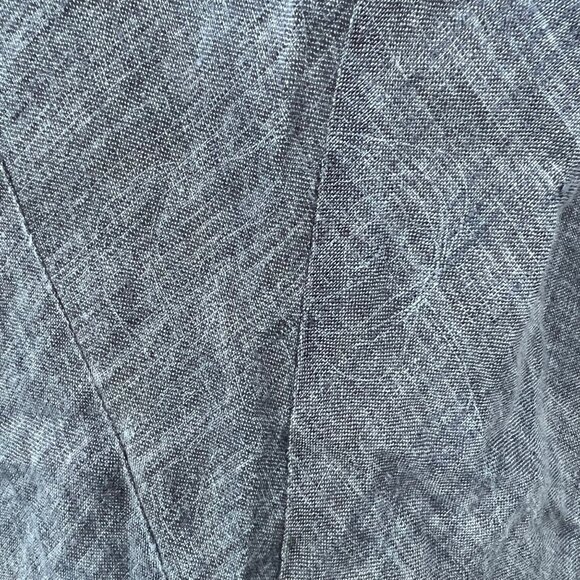 Raw Hem Chambray Dress Blue Denim Look Sleeveless Tank Style Size Large - Picture 7 of 8